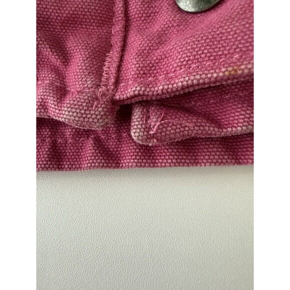 Carhartt Jacket Womens XL Pink Sherpa Canvas Work Barn Chore Coat hood Vest - Picture 12 of 14